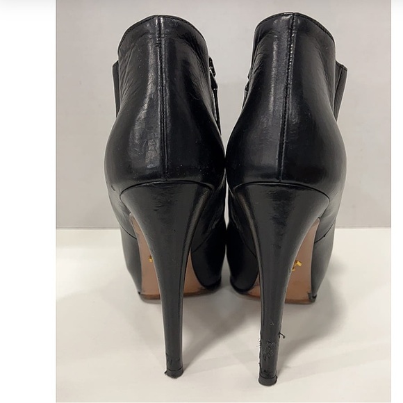 BLACK LEATHER ANKLE BOOTS - Picture 6 of 12